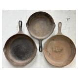 (2) 12" (1) 10" CAST IRON SKILLETS