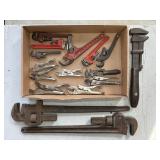 (10) PIPE WRENCHES, (5) VISE GRIPS
