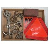 ASST. HOOKS, O BOLTS, ORANGE TRIANGLE, POSTED SIGN