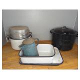 ASST. ENAMELWARE, ALUMINUM STOCK POTS