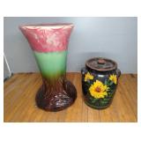 CERAMIC PLANT STAND & POTTERY JUG