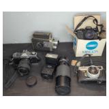 (3) MINOLTA CAMERAS, KODAK SCOPESIGHT, LENSES