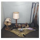 DECORATIVE EAGLE, LAMPS, WALL HANGINGS