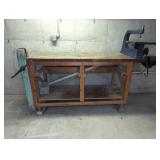 WORK BENCH W/ LEG VISE & SCROLL SAW