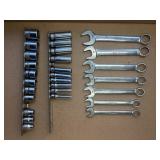 (7) SNAP-ON METRIC WRENCHES, SOCKETS