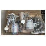(4) PAINT SPRAY GUNS, MASK