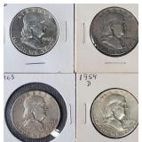 (4) FRANKLIN HALF DOLLARS