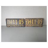 1940 NEW YORK WORLDS FAIR MATCHING LICENSE PLATES