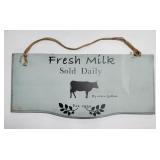 WOODEN SIGN - FRESH MILK SOLD DAILY