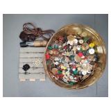 VINTAGE COSTUME JEWELRY AND BUTTONS