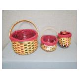 LONGABERGER SET OF 3 BASKETS