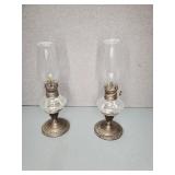 STERLING SILVER CANDLE OIL LAMPS