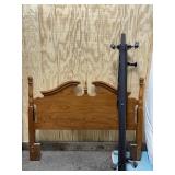 WOOD HEADBOARD W/ METAL BED FRAME