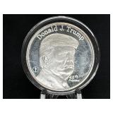 DONALD TRUMP .999 SILVER COIN, 1 TROY OZ