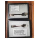COIN SILVER SPOONS (2) BATAVIA & LEROY NY
