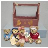 BOYDS BEARS W/ HANDMADE 14" TOTE