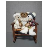 BOYDS BEAR W/ WOODEN ROCKER