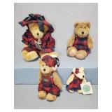 BOYDS BEARS - RED/ BLACK PLAID FAMILY