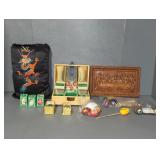 SHANGHAI PILLOW, PAINTED EASTER EGGS, JEWELRY BOX