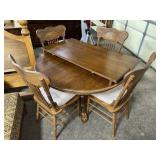 CLAW FOOT PEDESTAL TABLE AND CARVED CHAIRS