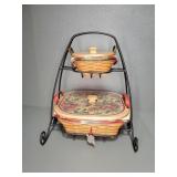LONABERGER 2 TIERED HOLIDAY BASKETS