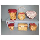 (6) LONGABERGER SWEETHEART BASKETS