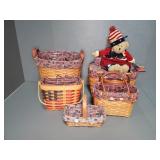 LONGABERGER BASKET GROUPING OLD GLORY LINERS