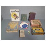 BOOKS, CIGAR BOXES, PUZZLE