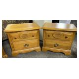 (2) OAK NIGHT STANDS - STANLEY FURNITURE
