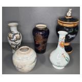 (5) ASIAN PORCELAIN VASES