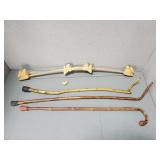 WOOD CANES AND DECORATIVE BOW