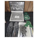 VINTAGE FOOTBALL PICTURE, MEMORABILIA, CLEATS