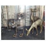 METAL DEER FIGURES, & METAL WELDED CAT SCULPTURES