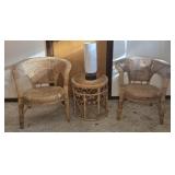 3 PC WICKER SET W/ LAMP
