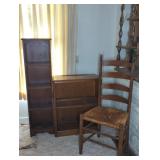 SMALL FURNITURE  - (2) BOOKCASES & WOODEN CHAIR