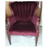 UPHOLSTERED WING BACK CHAIR -  AS IS