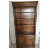 (2) LARGE WOODEN BOOKCASES W/ BOTTOM DOORS
