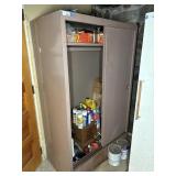 METAL CABINET W/ ASST. HOME & SHOP FLUIDS