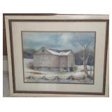 FRAMED "MAIL POUCH" BARN SCCENE WALL ART