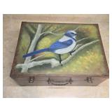 HAND PAINTED WOOD BOX, 11"X9"X5"