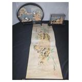 VINTAGE CHINESE CORK ART DIORAMAS, ART SCROLL