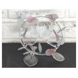 ERLACHER GLASS SWAN/ FLORAL PIECE