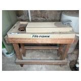 PORTABLE FISH CLEANING STATION W/ WOOD BASE