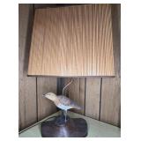 CARVED WOOD BIRD TABLE LAMP
