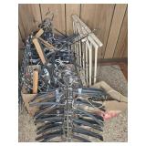 METAL HANGERS, WOOD DRYING RACK