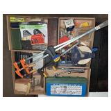 ASST. TOOLS, HARDWARE, CLAMPS, TAP & DIE SETS,