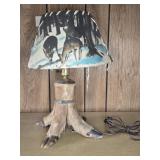 TAXIDERMY HOOF LAMP WITH SHADE
