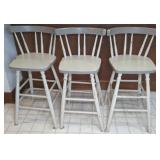 (3) WOOD BAR STOOLS