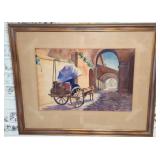 FRAMED WATERCOLOR PAINTING, 29"X24"