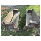 (2) CONVERTIBLE WOOD BENCHES/PICNIC TABLE